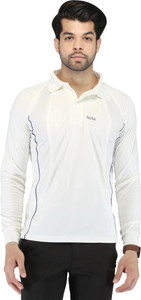 Ocra Solid Men Polo Neck White T-Shirt