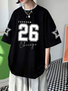 Cool Plus Printed Men Round Neck Black T-Shirt