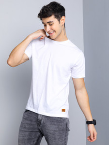 Paul Street Solid Men Round Neck White T-Shirt