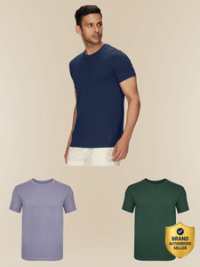 XYXX Solid Men Crew Neck Multicolor T-Shirt
