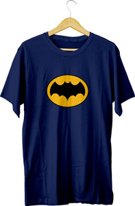 AlbSan Printed Men Round Neck Navy Blue T-Shirt