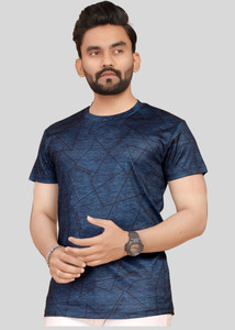 sti Printed Men Round Neck Brown T-Shirt