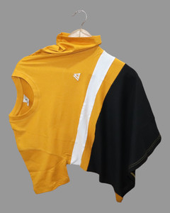 मैगनीटो पुरुषों के लिए गोल गला कलर ब्लॉक मैरून टी-शर्ट