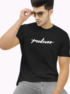 BLIVE Printed Men Round Neck Black T-Shirt