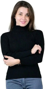 PINOVO Casual Solid Women Black Top