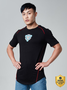 The Souled Store Graphic Print Men Round Neck Black T-Shirt