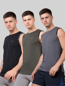 Force NXT Solid Men Round Neck Multicolor T-Shirt