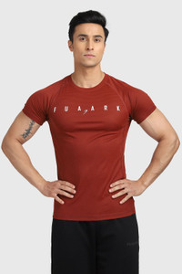 FuaarK Typography Men Round Neck Red T-Shirt
