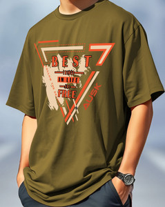 AUSK Printed Men Round Neck Green T-Shirt
