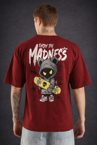 LONDON COLORS Graphic Print Men Round Neck Maroon T-Shirt