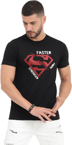 e4a Printed Men Round Neck Black T-Shirt