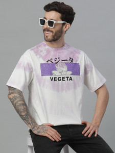 Free Authority Graphic Print Men Round Neck Purple T-Shirt