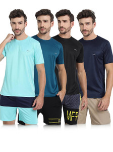 FTX Men Blue Round Neck T-Shirt Pack of 4 - Image 6