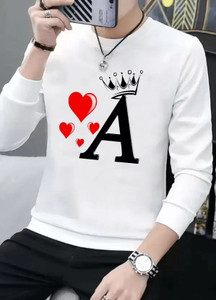 AFCollection Printed, Typography Men Round Neck White T-Shirt