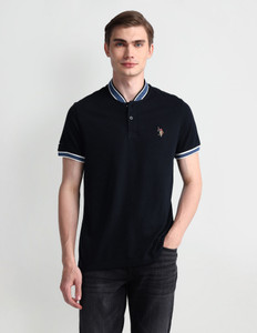 U.S. POLO ASSN. Men Blue Polo Neck T-Shirt - Image 6