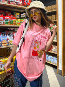 Fabflee Printed, Typography Women Round Neck Pink T-Shirt