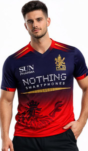 PRODJERSEY Printed Men V Neck Red T-Shirt