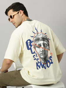 THE HOLLANDER Printed, Typography Men Crew Neck White T-Shirt