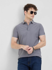 Snitch Men Grey Polo Neck T-Shirt - Image 6