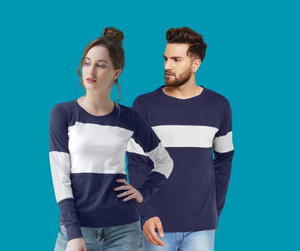 डायोन फैशन गोल गला कलर ब्लॉक बहुरंगी टी-शर्ट