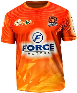 Prasi Printed Men Round Neck Orange T-Shirt