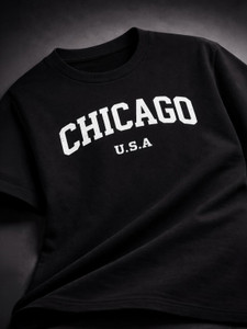 AI CLUB Typography Men Round Neck Black T-Shirt
