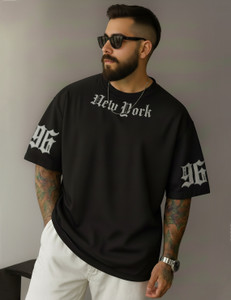 Force Printed Men Round Neck Black T-Shirt