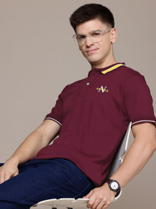 NAUTICA Solid Men Polo Neck Maroon T-Shirt