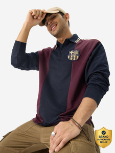 The Souled Store Colorblock Men Polo Neck Multicolor T-Shirt - Image 5