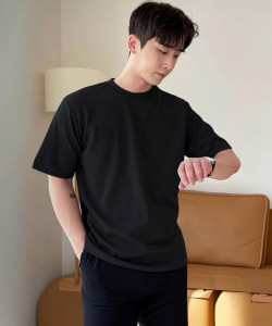 Ashkart Solid Men Round Neck Black T-Shirt