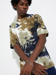 MAX Tie & Dye Men Round Neck Green T-Shirt