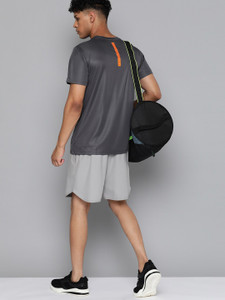 HRX by Hrithik Roshan Solid Men Round Neck Grey T-Shirt