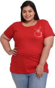 NEO GARMENTS Solid Women Round Neck Red T-Shirt