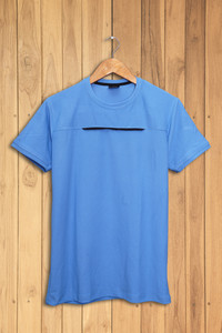 DyrectDeals Solid Men Round Neck Light Blue T-Shirt