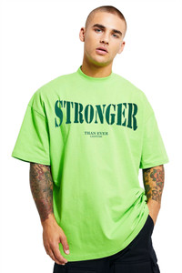 Leotude Printed Men Round Neck Green T-Shirt