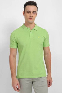 Allen Solly Solid Men Polo Neck Green T-Shirt