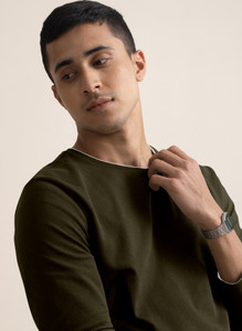 METRONAUT Self Design Men Round Neck Dark Green T-Shirt