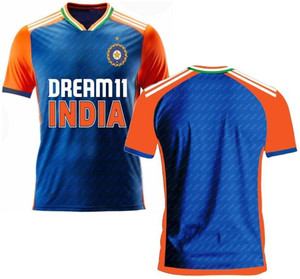 THE BLAZZE Printed Men Round Neck Blue T-Shirt