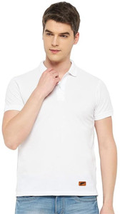 John Peters Solid Men Polo Neck White T-Shirt