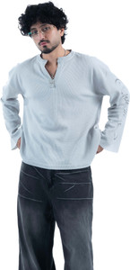 COITONIC Men Mandarin Collar Red T-Shirt - Image 6