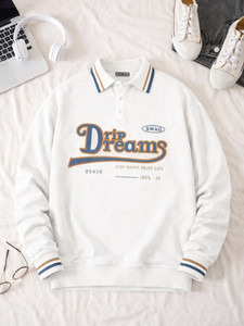 Jump Cuts Printed Men Polo Neck White T-Shirt - Image 5