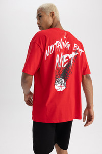 defacto Graphic Print Men Crew Neck Red T-Shirt