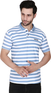 Newsingh Striped Men Polo Neck Multicolor T-Shirt