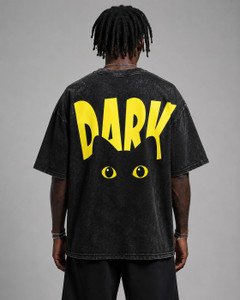 Chunky Printed Men Round Neck Black T-Shirt