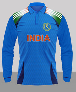 ANREX Printed Men Polo Neck Blue T-Shirt