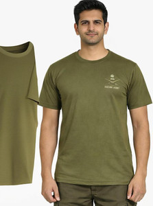 KAS Typography Men Round Neck Green T-Shirt