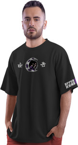 Thecrazymonk Printed Men Round Neck Black T-Shirt
