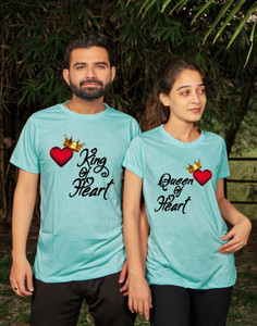 Tween Trends Printed Couple Round Neck Pink T-Shirt