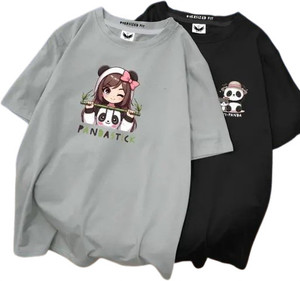CS CHROMA STYLE Graphic Print Women Round Neck Grey, Black T-Shirt