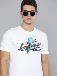 LEVI'S Typography Men Round Neck White T-Shirt